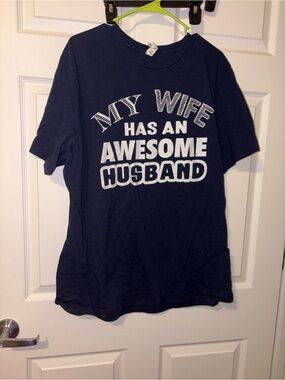 Navy Short-Sleeve Graphic Tee - My Wife Has An Awesome Husband